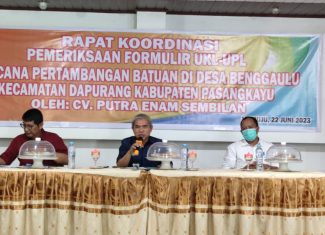 RAPAT KOORDINASI PEMERIKSAAN FORMULIR UKL-UPL CV. Putra Enam Sembilan