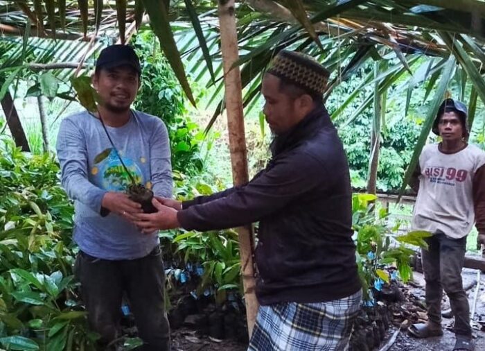 DALAM UPAYA MITIGASI PERUBAHAN IKLIM DLH PROV. SULBAR MENYERAHKAN BANTUAN BIBIT POHON PRODUKTIF DI BAYOR-BAYOR DESA BATU PANNU KEC. MAMUJU, KAB. MAMUJU