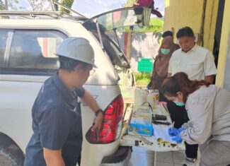 KEGIATAN SAMPLING AIR LIMBAH PT. Semen Indonesia OLEH UPTD LABORATORIUM LINGKUNGAN DINAS LINGKUNGAN HIDUP PROV. SULBAR