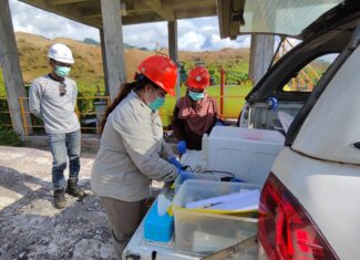 KEGIATAN SAMPLING AIR LIMBAH PT. Rekind Daya Mamuju OLEH UPTD LABORATORIUM LINGKUNGAN DINAS LINGKUNGAN HIDUP PROV. SULBAR