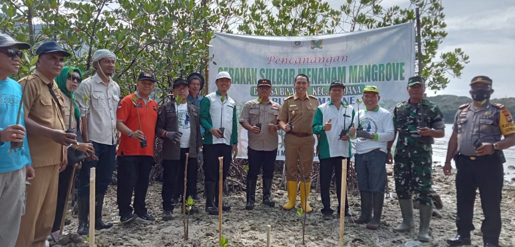 Gerakan Sulbar Menanaman Mangrove Paku – Suremana sebanyak 1.250.000 batang. dalam rangka memperingati Hari menanam Pohon Indonesia 2022