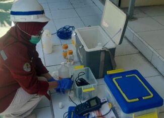 KEGIATAN SAMPLING AIR LIMBAH PT. SEMEN INDONESIA OLEH UPTD LABORATORIUM LINGKUNGAN DINAS LINGKUNGAN HIDUP PROV. SULBAR